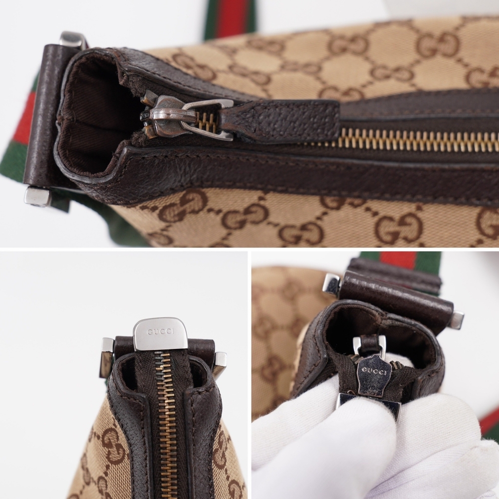 BT57 💖 GUCCI Monogram Web Halfmoon Crossbody Bag - Picture 9 of 12